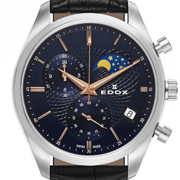 Edox Les Vauberts Chronograph Mondphase Datum 01655 3 BUIR