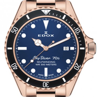 Edox SkyDiver 70s Date Automatic 80112 37RNM BUI