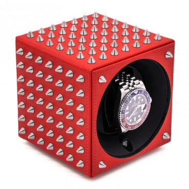 Rotomat Swiss Kubik Masterbox - SPIKES - Red leather / Silver